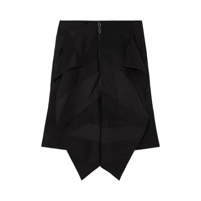 Pre-owned Burberry Flag Intarsia Satin Skirt 'black' | Women's Size 8