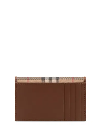 Burberry Flap Card Case With Keyring In Archive Beige