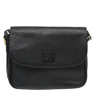 Pre-owned Burberry Flap Shoulder Bag Leather Black Leather Shoulder Bag Bag ()