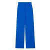 Shop Burberry Flare Leg Tailored Wool Trousers In Blue