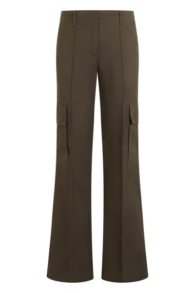 Burberry Flared Cotton-blend Cargo Pants In Green