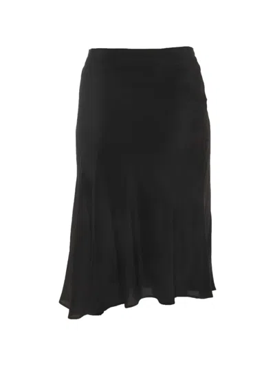 Pre-owned Burberry Flared Midi Skirt In Black