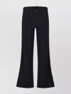 Burberry Flared Trousers With Drawstring And Side Stripe In Black