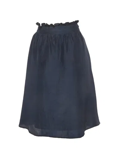 Pre-owned Burberry Flared-style Mini Skirt In Blue