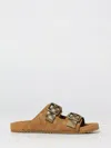 Burberry Check Pattern Flat Sandals Dual Straps In Brown