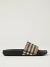 Burberry Furley Vintage Check Slide Sandals In Nude