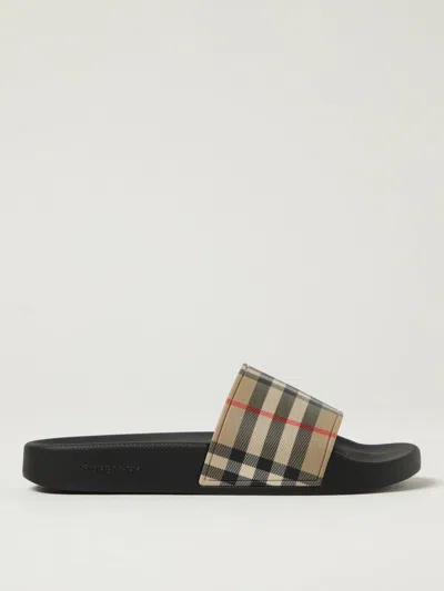 BURBERRY FLAT SANDALS BURBERRY WOMAN COLOR BEIGE,H11703022
