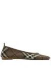 Burberry Knit Baby Nylon Blend Ballerinas With Knitted Traditional Check