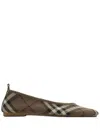 Burberry Knit Baby Nylon Blend Ballerinas With Knitted Traditional Check