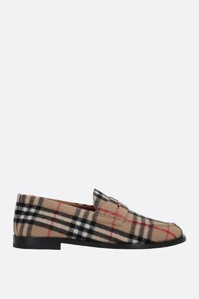 Burberry Hackney Check Penny Loafer In Beige