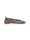 Burberry Knit Baby Nylon Blend Ballerinas With Knitted Traditional Check In Multicolour