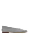 Burberry Embroidered Metallic Mesh Ballerina Flats In Silver