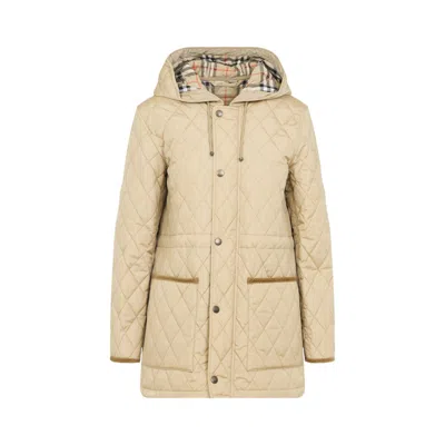BURBERRY BURBERRY FLAX BEIGE QUILTED MEDIUM JACKET