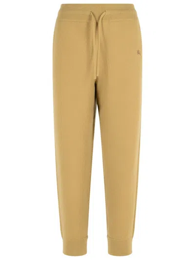 Burberry 'flax' Cashmere Blend Jogging Pants In Brown