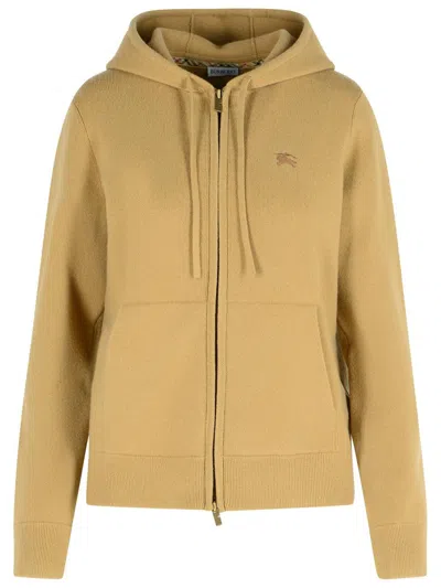Burberry 'flax' Cashmere Blend Sweatshirt In Brown
