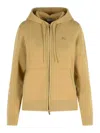 Burberry Flax Cashmere Blend Sweatshirt In Neutral