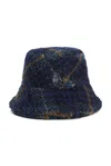 Burberry Fleece Bucket Hat In Midnight Ip Check