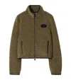 Burberry Fleece High Collar Long Sleeves Jacket In Green
