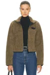 Burberry Fleece Jacket In Brown