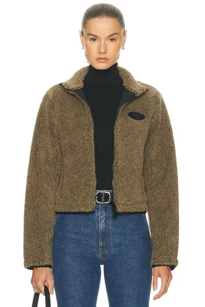 Burberry Fleece Jacket In Brown