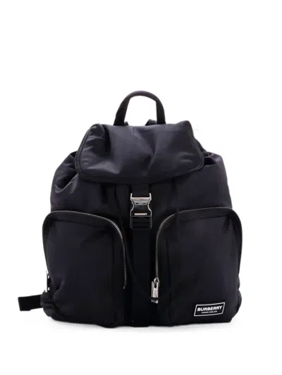 Pre-owned Burberry Flip Nylon Large Backpack In Black