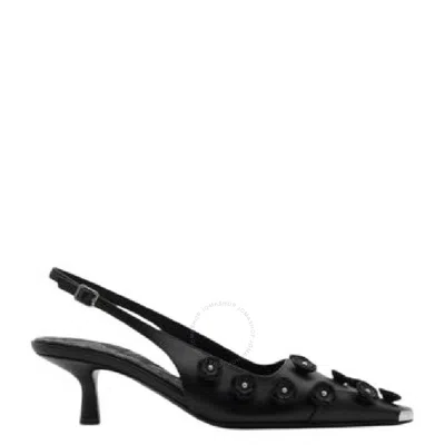 Burberry Flora Leather Chisel Slingback Pumps