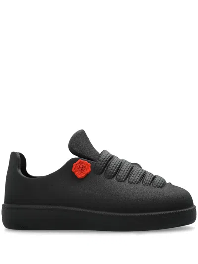 Burberry Floral Appliqué Sneakers In Black