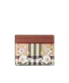 Burberry Floral-check Leather Wallet In Multicolor