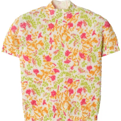 Burberry Floral Cotton Blend Top In Green