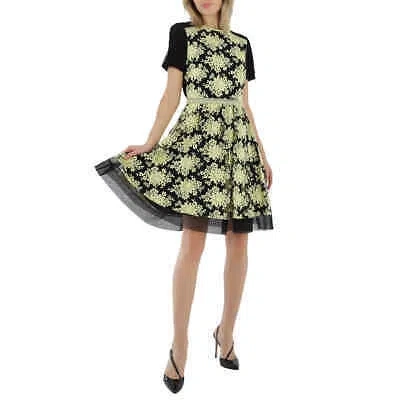 Pre-owned Burberry Floral-embroidered Lace Dress In Check Description