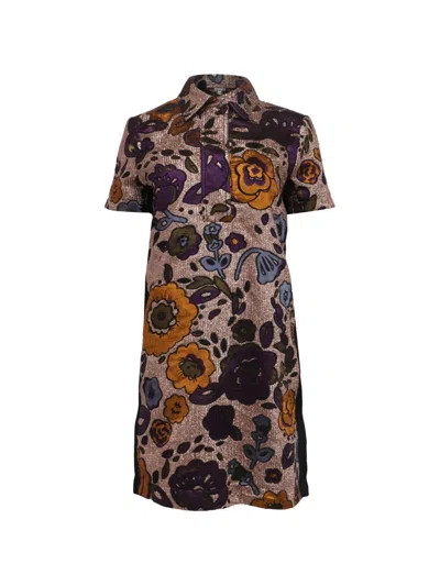 Pre-owned Burberry Floral Jacquard Shirt Dress In 中性色