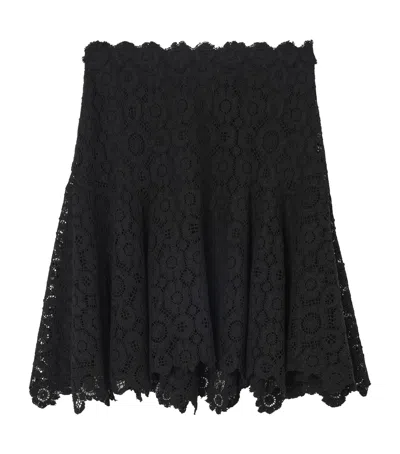 Burberry Floral Lace Mini Skirt In Black