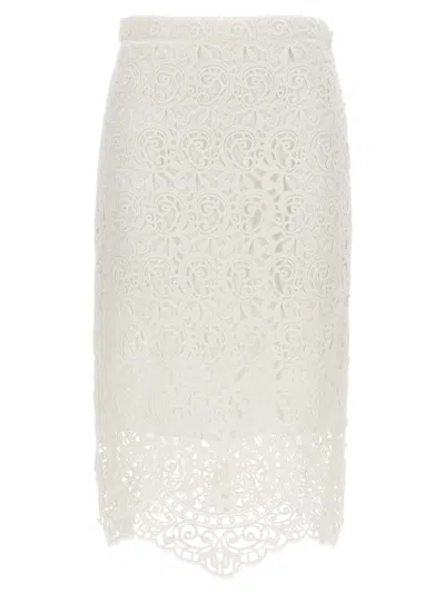 Burberry Lace Skirt In White