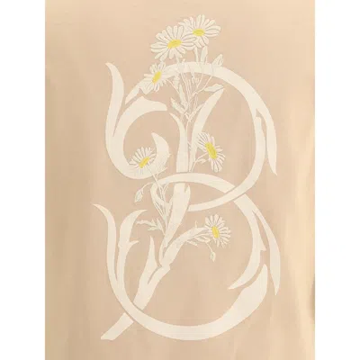 Burberry Floral Logo T-shirt In Neutral