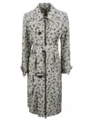 Burberry Floral Pattern Coat With Belted Waist