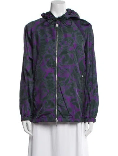 Pre-owned Burberry Floral Print Bomber Jacket In Multi