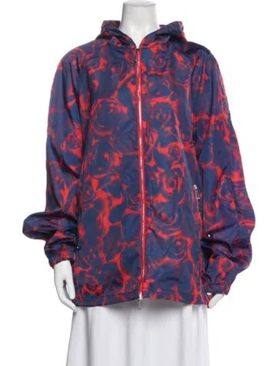 Pre-owned Burberry Floral Print Evening Jacket In Blue