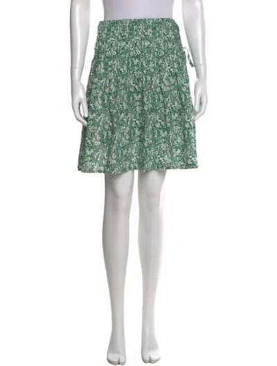 Pre-owned Burberry Floral Print Midi Length Skirt In Blue