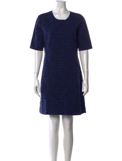Pre-owned Burberry Floral Print Mini Dress In Black/blue
