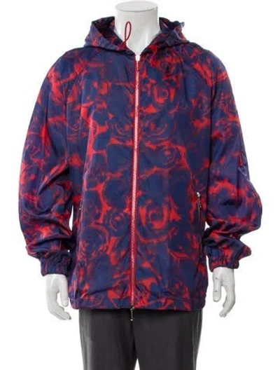 Pre-owned Burberry Floral Print Parka W/ Tags In Blue