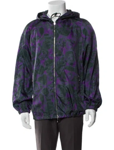 Pre-owned Burberry Floral Print Parka W/ Tags In Purple