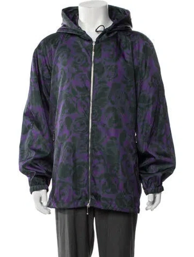 Pre-owned Burberry Floral Print Parka W/ Tags In Purple
