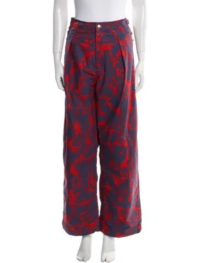 Pre-owned Burberry Floral Print Wide Leg Pants W/ Tags In Multi