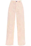 BURBERRY FLORAL PRINT WORKWEAR STYLE COTTON PANTS