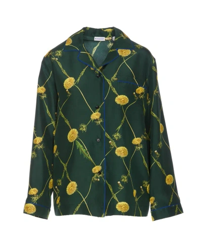 Burberry Floral Printed Long In Green