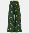 Burberry Floral Silk Pajama Pants In Green