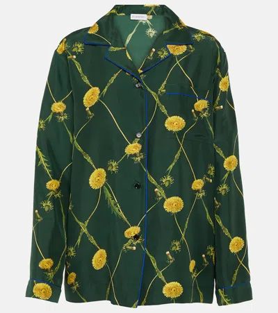 BURBERRY FLORAL SILK POPLIN PAJAMA SHIRT