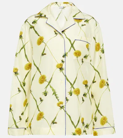 BURBERRY FLORAL SILK POPLIN PAJAMA SHIRT
