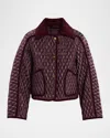 Burberry Mahogany Floriston Cropped Quilted Nylon Jacket Women In Black