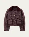 Burberry Floriston Corduroy-trim Quilted Barn Jacket In Brown